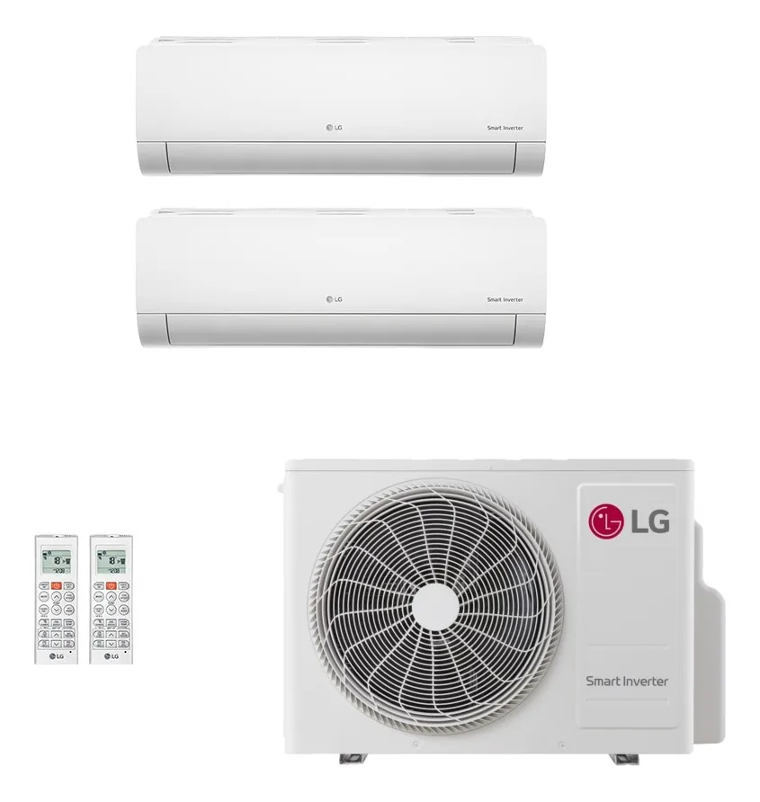 Ar-condicionado LG Multi Split para 2 ambientes com evaporadoras de 9.000 e 12.000 BTUs