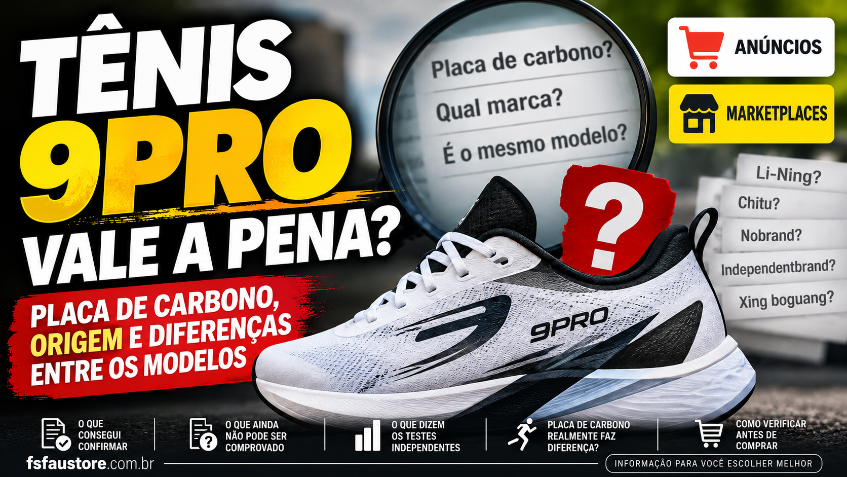 Tênis 9PRO vale a pena? Placa de carbono, origem e diferenças entre os modelos